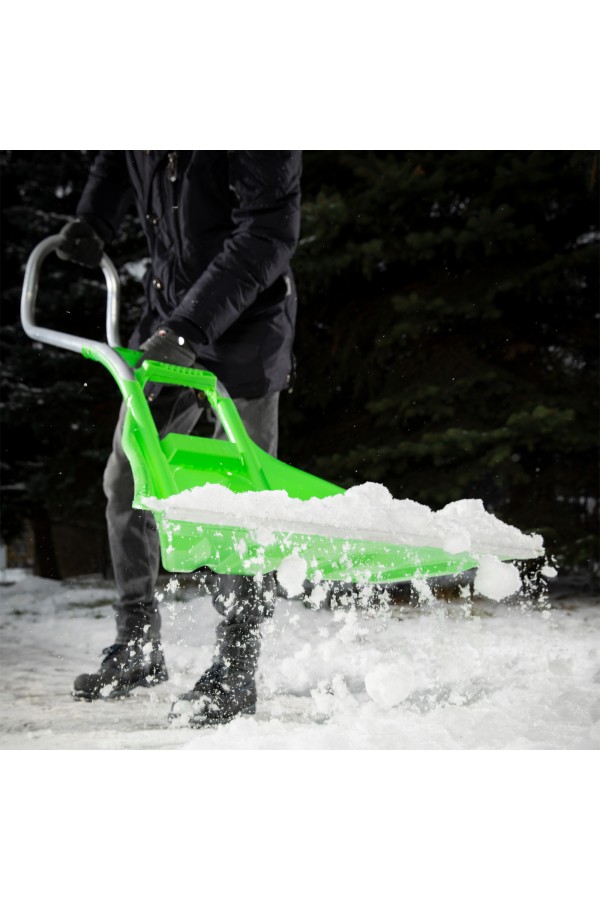 Движок для уборки снега пластиковый, 670 х 530 х 1410 мм, алюминиевая рукоятка, Сибртех