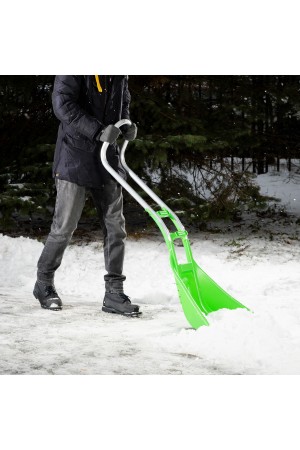 Движок для уборки снега пластиковый, 670 х 530 х 1410 мм, алюминиевая рукоятка, Россия, Сибртех