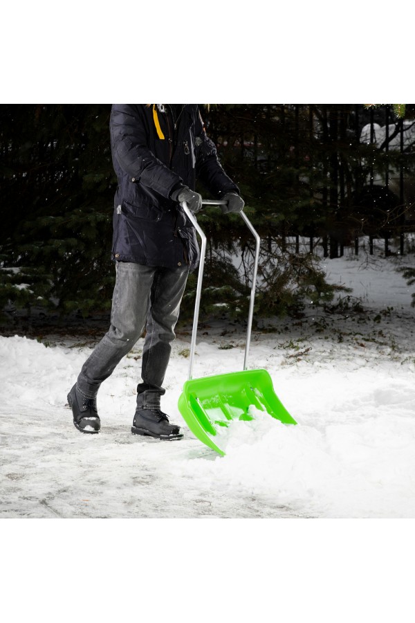 Движок для уборки снега пластиковый, 815 х 440 х 1150 мм, алюминиевая рукоятка, Сибртех