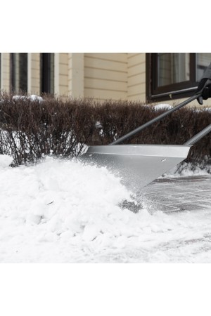 Движок для уборки снега, стальной, оцинкованный, 750 х 410 х 1100 мм, стальная рукоятка, Россия, Сибртех