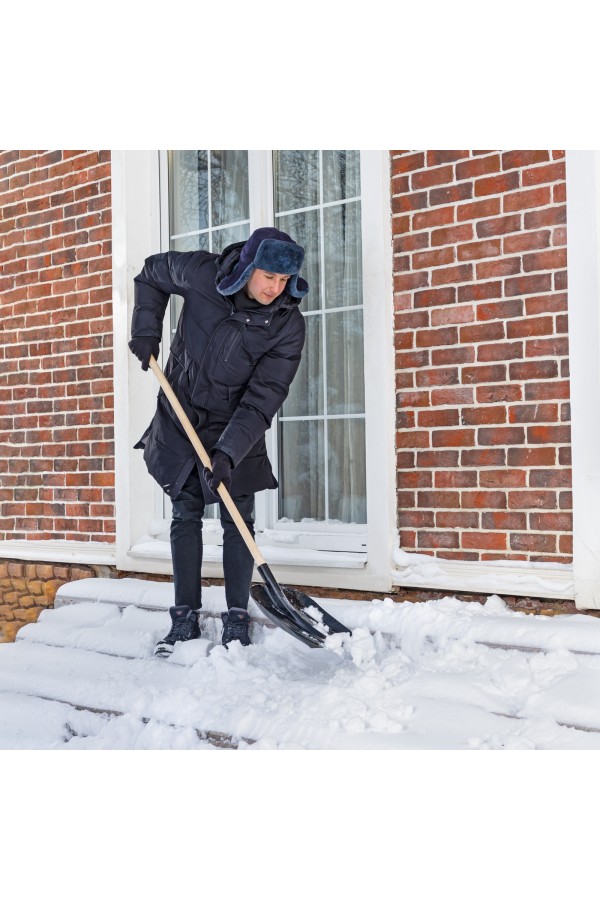 Лопата для уборки снега стальная эмалированная, 330 х 365 мм, без черенка, Сибртех