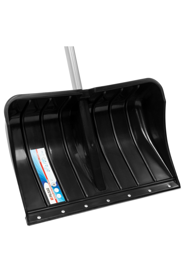 Лопата для уборки снега пластиковая, 540 х 375 х 1520 мм, стальной черенок,стальная планка, Palisad