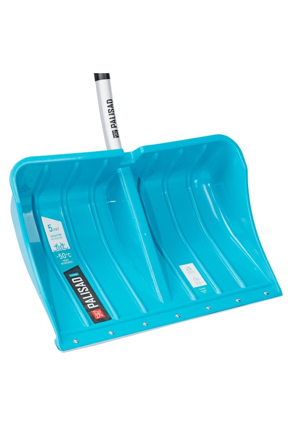 Лопата для уборки снега, полипропилен, 540х375х1420мм, алюминиевый черенок, ПВХ накладка, LUXE Palisad