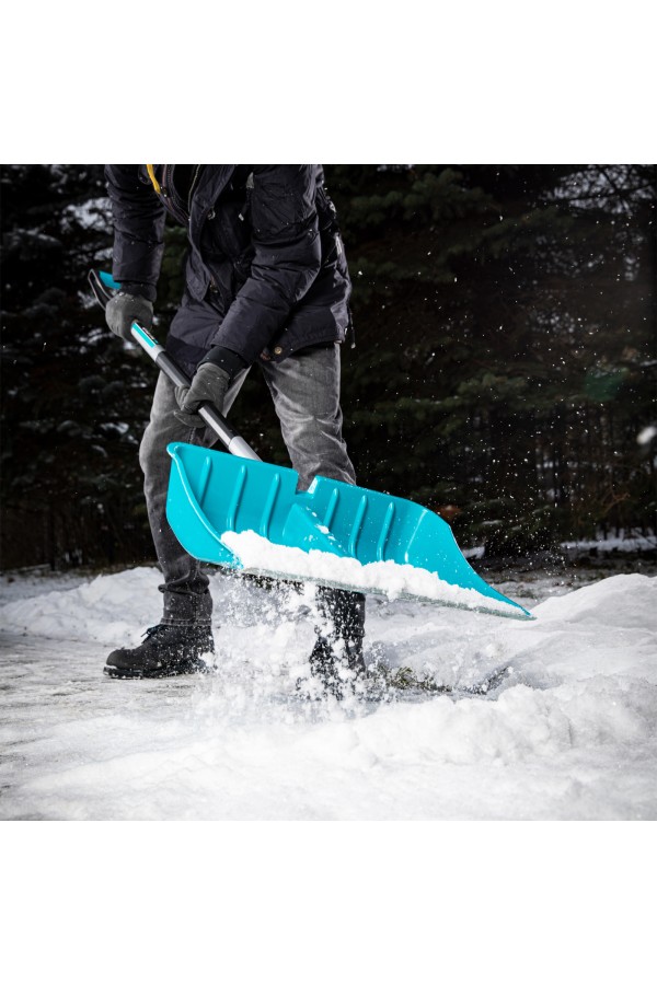 Лопата для уборки снега, полипропилен, 540х375х1420мм, алюминиевый черенок, ПВХ накладка, LUXE Palisad