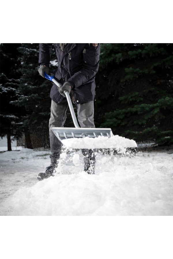 Лопата для уборки снега алюминиевая, 465 х 340 х 1300 мм, стальной черенок, Palisad