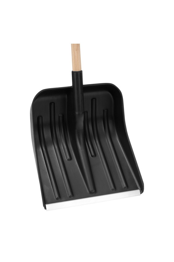 Лопата для уборки снега пластиковая, 360 х 405 х 1550 мм, деревянный черенок 1 сорт, Сибртех