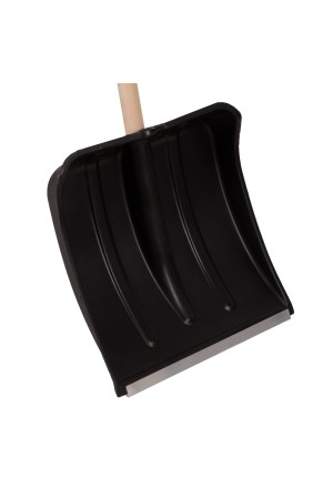 Лопата для уборки снега пластиковая, 380х385х1420 мм, деревянный черенок Россия