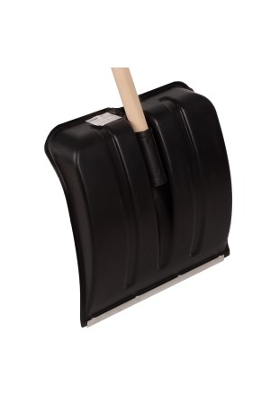 Лопата для уборки снега пластиковая, 380х385х1420 мм, деревянный черенок Россия