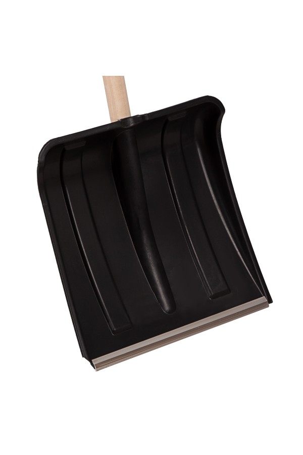 Лопата для уборки снега пластиковая, 350 х 350 х 1445 мм, деревянный черенок,