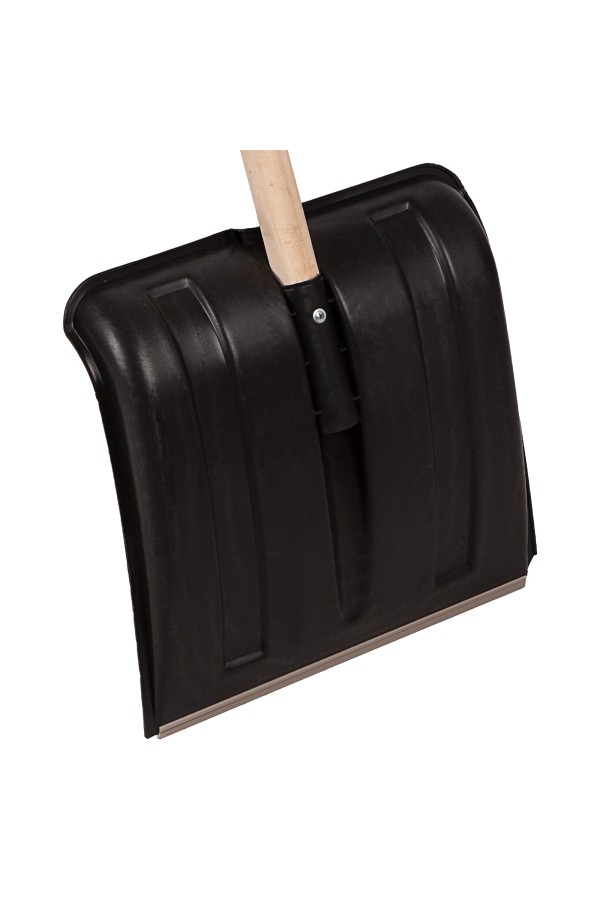 Лопата для уборки снега пластиковая, 350 х 350 х 1445 мм, деревянный черенок,