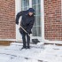 Лопата для уборки снега пластиковая, 350 х 350 х 1445 мм, деревянный черенок, Россия