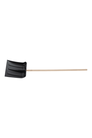 Лопата для уборки снега пластиковая, без планки, 350х350х1445 мм, деревянный черенок Россия