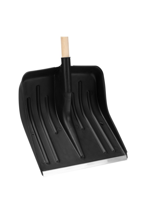 Лопата для уборки снега пластиковая, 420 х 425 х 1550 мм, деревянный черенок, Сибртех