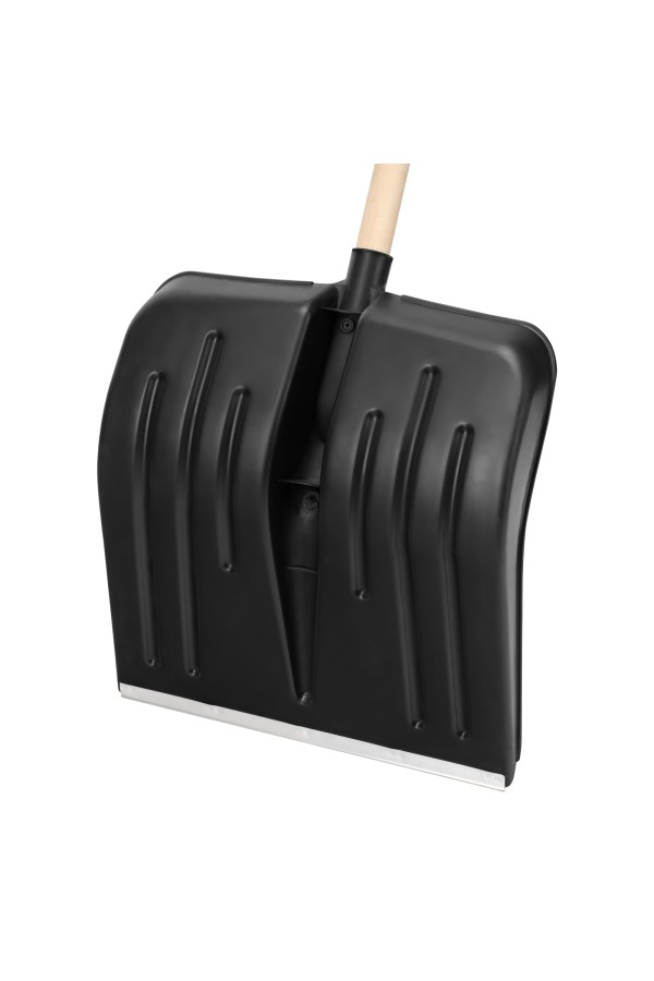 Лопата для уборки снега пластиковая, 420 х 425 х 1550 мм, деревянный черенок, Сибртех