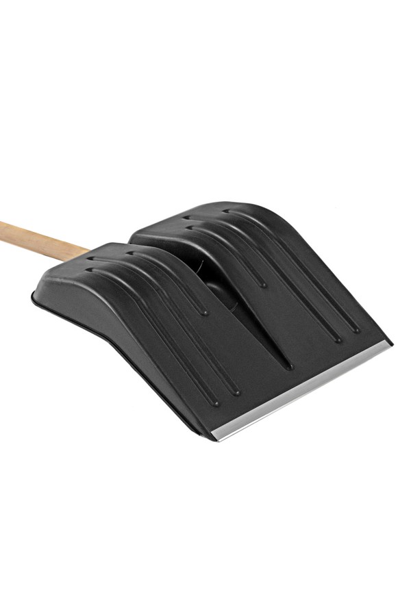 Лопата для уборки снега пластиковая, 400х420х1425 мм, деревянный черенок 1 сорт, Сибртех