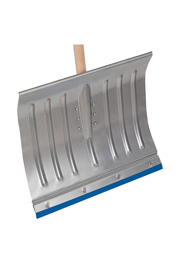 Лопата для уборки снега алюминиевая, 430 х 370 х 1350 мм, деревянный черенок, Сибртех