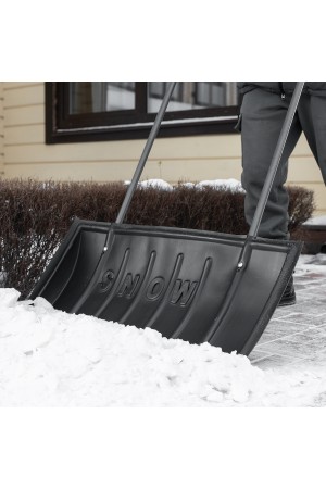 Движок для уборки снега пластиковый, 780 х 420 х 1140 мм, стальная рукоятка, Россия, Сибртех