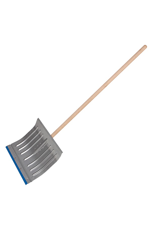 Лопата для уборки снега стальная оцинкованная, 430 х 370 х 1350 мм, деревянный черенок, Сибртех