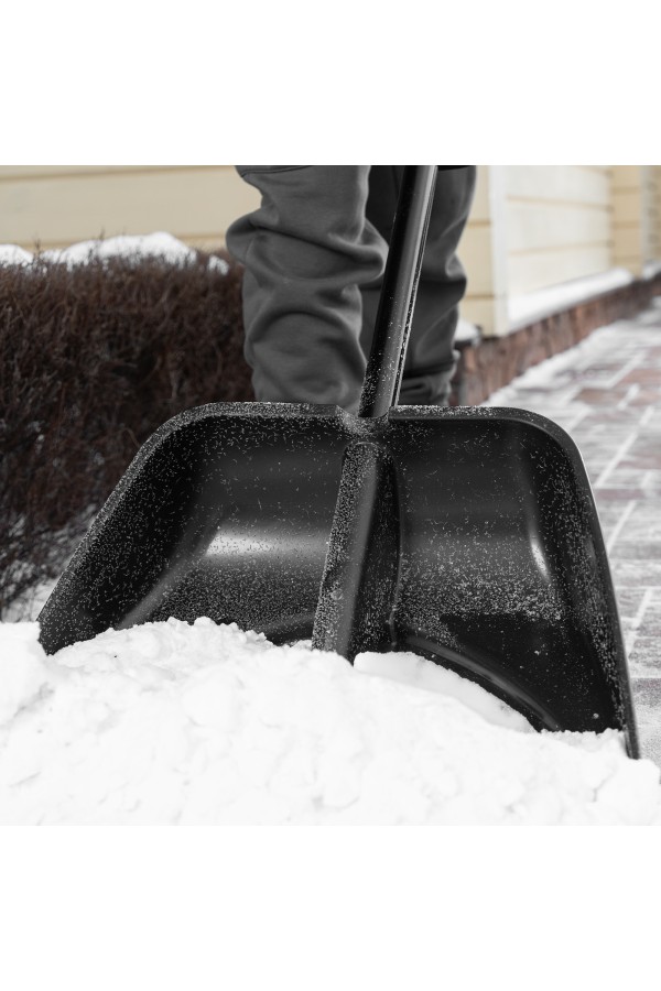 Лопата для уборки снега пластиковая Profi, 550 х 415 х 1405 мм, алюминиевый черенок, Palisad