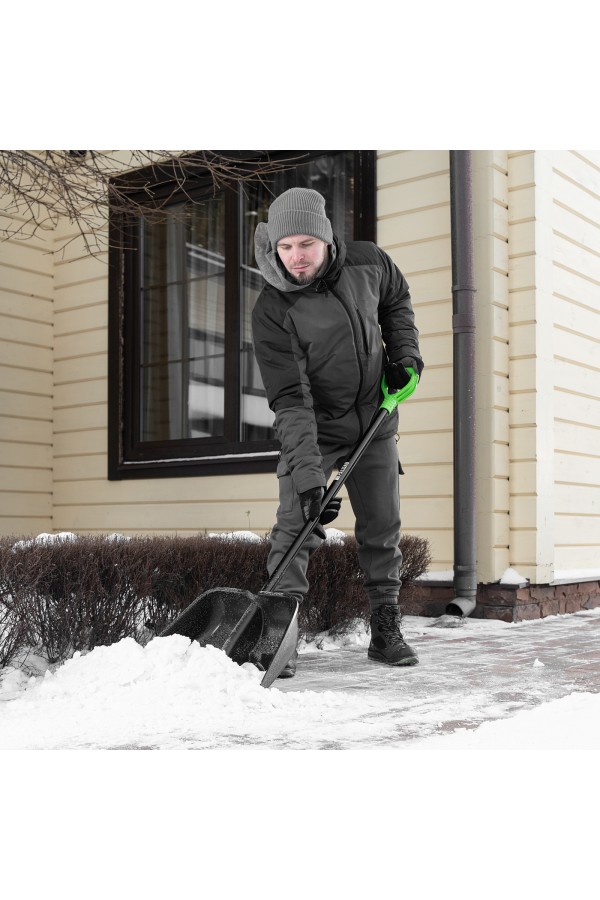 Лопата для уборки снега пластиковая Profi, 550 х 415 х 1405 мм, алюминиевый черенок, Palisad