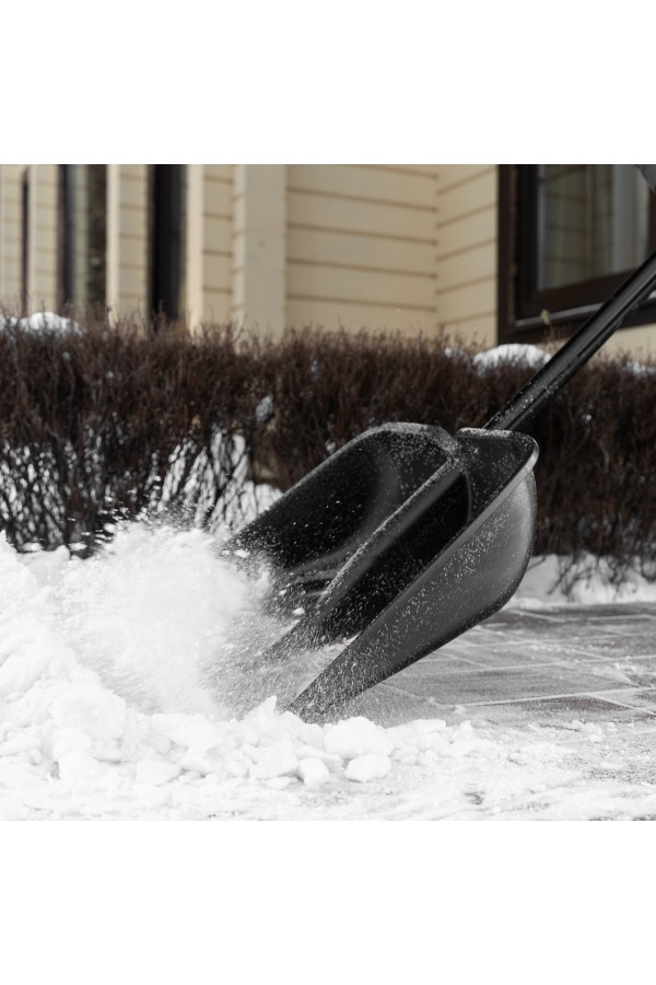 Лопата для уборки снега пластиковая Profi, 550 х 415 х 1405 мм, алюминиевый черенок, Palisad