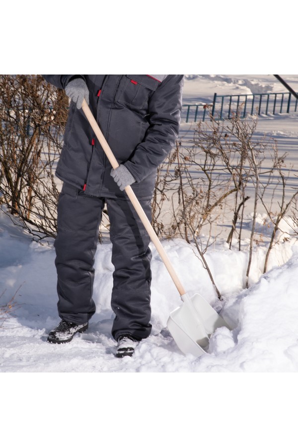 Лопата для уборки снега пластиковая, белая, 420 х 425 мм, без черенка, Сибртех
