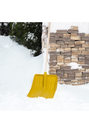 Лопата для уборки снега пластиковая, желтая, 420 х 425 мм, без черенка, Россия, Сибртех