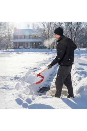 Лопата для уборки снега пластиковая, красная, 420 х 425 мм, без черенка, Россия, Сибртех