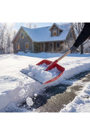 Лопата для уборки снега пластиковая, красная, 420 х 425 мм, без черенка, Россия, Сибртех