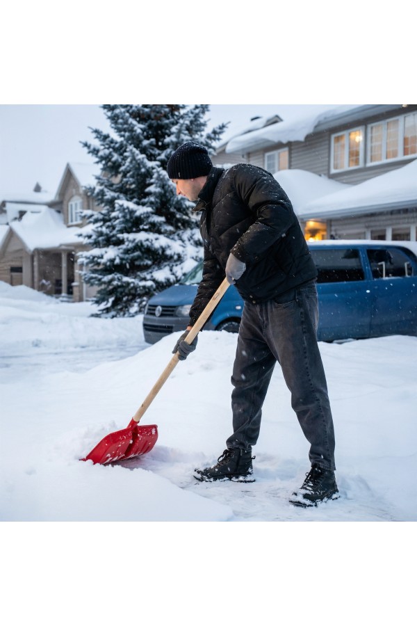 Лопата для уборки снега пластиковая, красная, 420 х 425 мм, без черенка, Сибртех