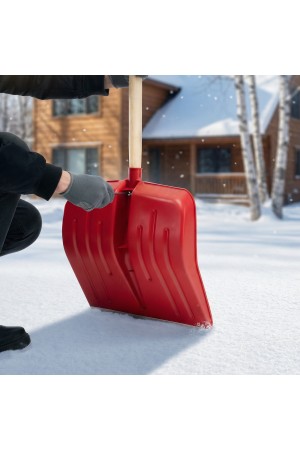 Лопата для уборки снега пластиковая, красная, 420 х 425 мм, без черенка, Россия, Сибртех