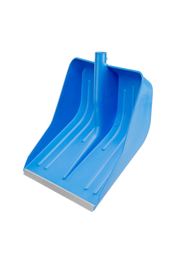 Лопата для уборки снега пластиковая, синяя, 420 х 425 мм, без черенка, Сибртех