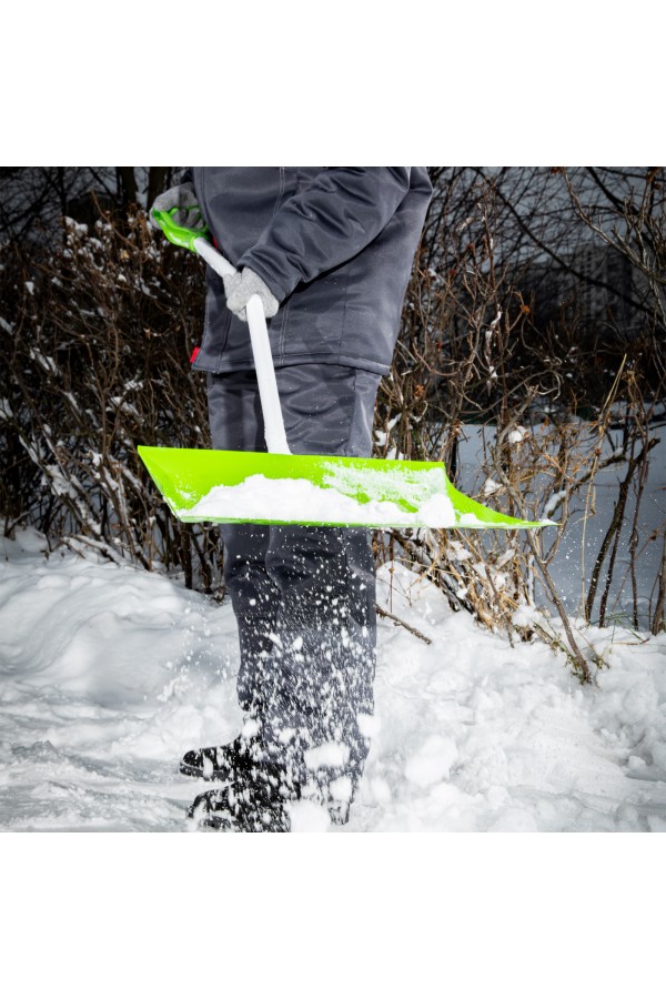 Лопата для уборки снега стальная, 470 х 350 х 1320 мм, стальной черенок, Сибртех