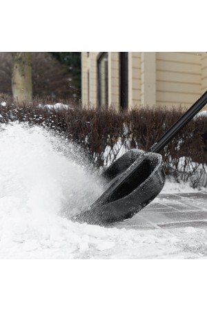Лопата для уборки снега, поликарбонат, 460х400х1370 мм, стальной черенок, BASE// Palisad