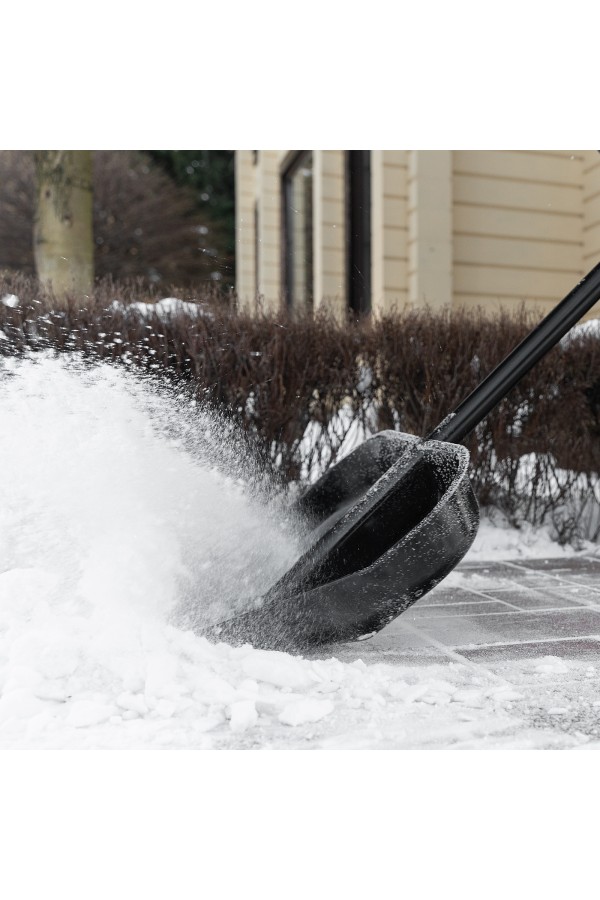 Лопата для уборки снега, поликарбонат, 460х400х1370 мм, стальной черенок, BASE Palisad