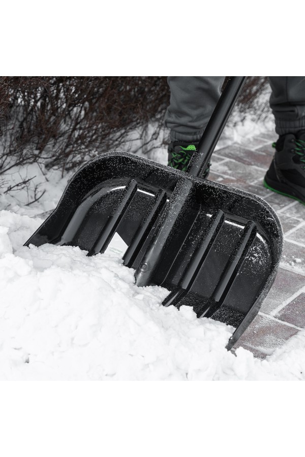 Лопата для уборки снега, поликарбонат, 460х400х1370 мм, стальной черенок, BASE Palisad