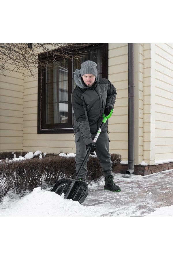 Лопата для уборки снега, поликарбонат, 460х400х1370 мм, стальной черенок, BASE Palisad