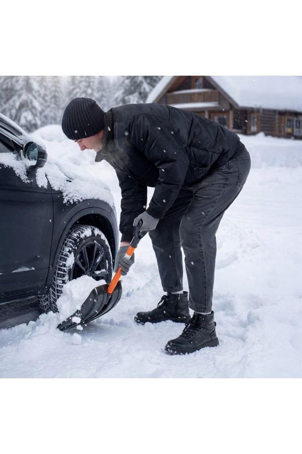 Лопата для уборки снега полипропиленовая, 275х365х790 мм, стальной черенок, Stels