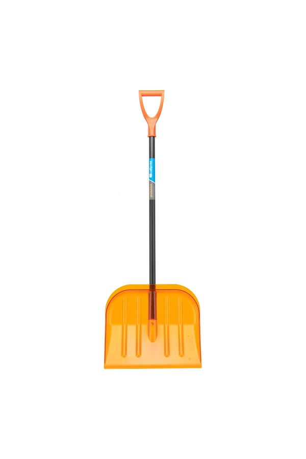 Лопата для уборки снега поликарбонат, 465х410х1390 мм, стальной черенок, усиленная Сибртех