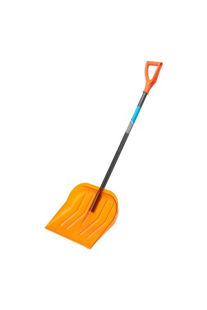 Лопата для уборки снега поликарбонат, 465х410х1390 мм, стальной черенок, усиленная Сибртех