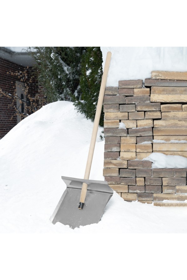 Лопата для уборки снега тротуарная, алюминиевая, 500 х 400 мм, без черенка, Сибртех