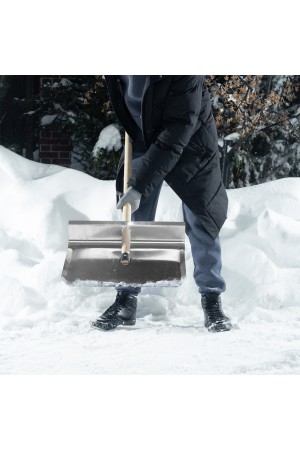 Лопата для уборки снега тротуарная, алюминиевая, 500 х 400 мм, без черенка, Россия Сибртех