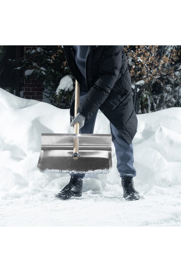 Лопата для уборки снега тротуарная, алюминиевая, 500 х 400 мм, без черенка, Сибртех