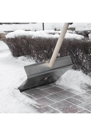 Лопата для уборки снега тротуарная, алюминиевая,500х400х1420мм, деревянный черенок, Россия Сибртех