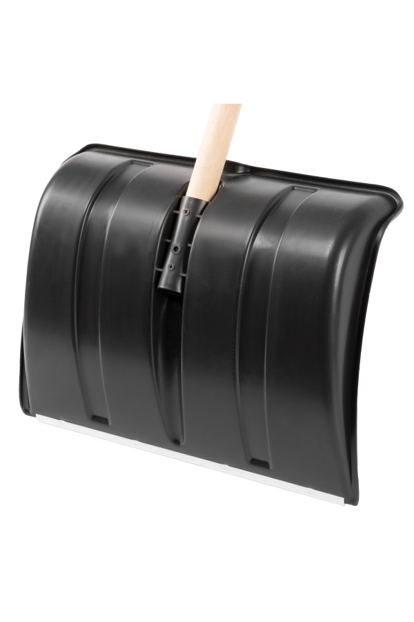 Лопата для уборки снега пластиковая, 470х350х1410 мм, деревянный черенок, Сибртех