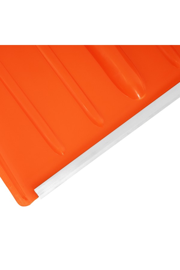 Лопата для уборки снега пластиковая, 400х405х1380 мм, стальной черенок, усиленная Сибртех