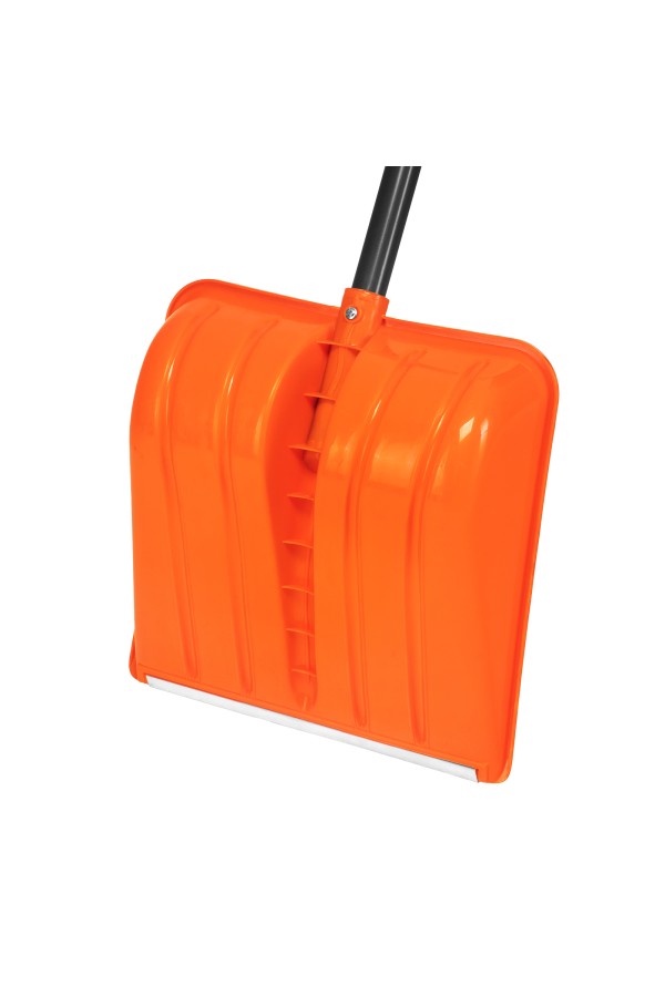 Лопата для уборки снега пластиковая, 400х405х1380 мм, стальной черенок, усиленная Сибртех