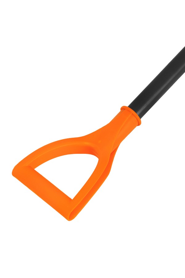 Лопата для уборки снега пластиковая, 490х370х1350 мм, стальной черенок, усиленная Сибртех