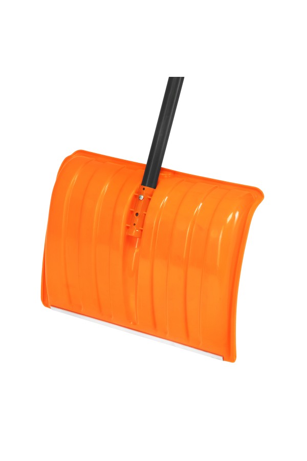 Лопата для уборки снега пластиковая, 490х370х1350 мм, стальной черенок, усиленная Сибртех