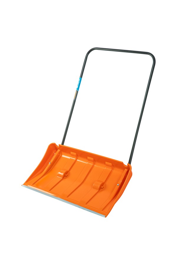 Движок для уборки снега пластиковый, 795х435х1280 мм, стальная рукоятка, усиленный Сибртех